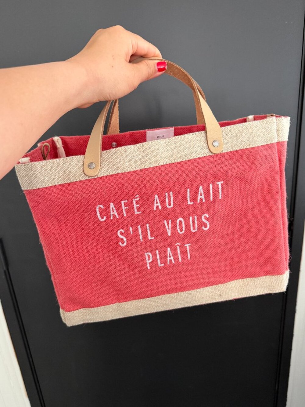 Apolis Petite Market Bag in Amaranth CAFÉ AU LAIT S'IL VOUS PLAÎT